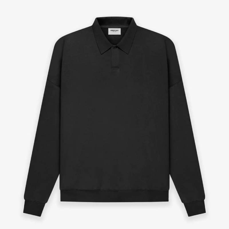 Fear of God ESSENTIALS Long Sleeve Polo Sweatshirt black - Image 2