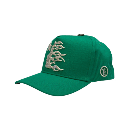 Green Fitted Rhinestone Hat - Image 2
