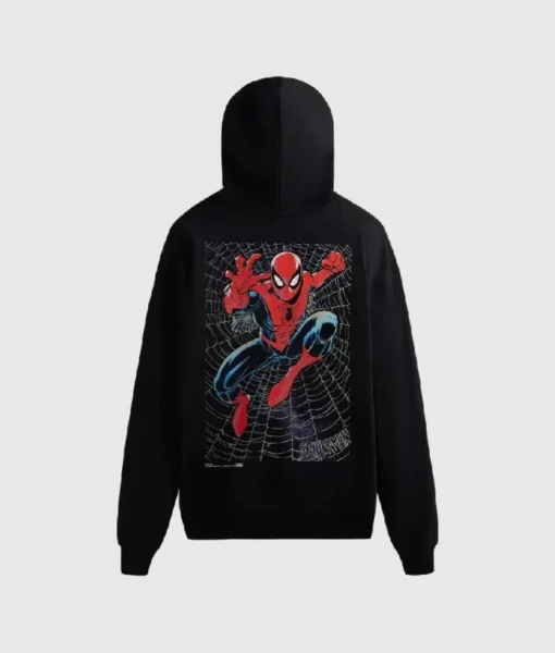 Kith For Sp5der-Man Web Logo Hoodie ‘Black’ - Image 2