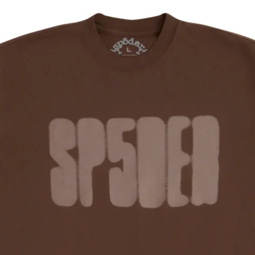 SP5DER FOCUSED LOGO BROWN TEE - Image 3